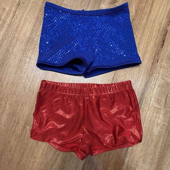 Lot Cheerleading Cheer Uniforms Costumes Cheerleader Blue Red Varsity 11 Pieces - Picture 8 of 14